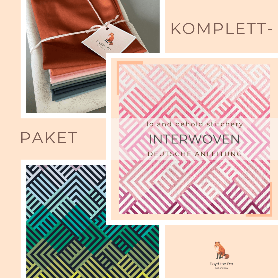stoffpaket mit deutscher anleitung | lo and behold stitchery | interwoven | quiltset - floydthefox