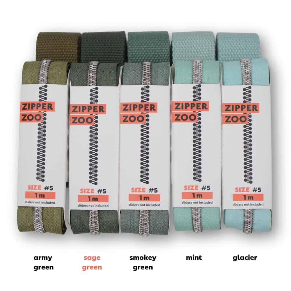 zipper zoo | gurtband | sage green