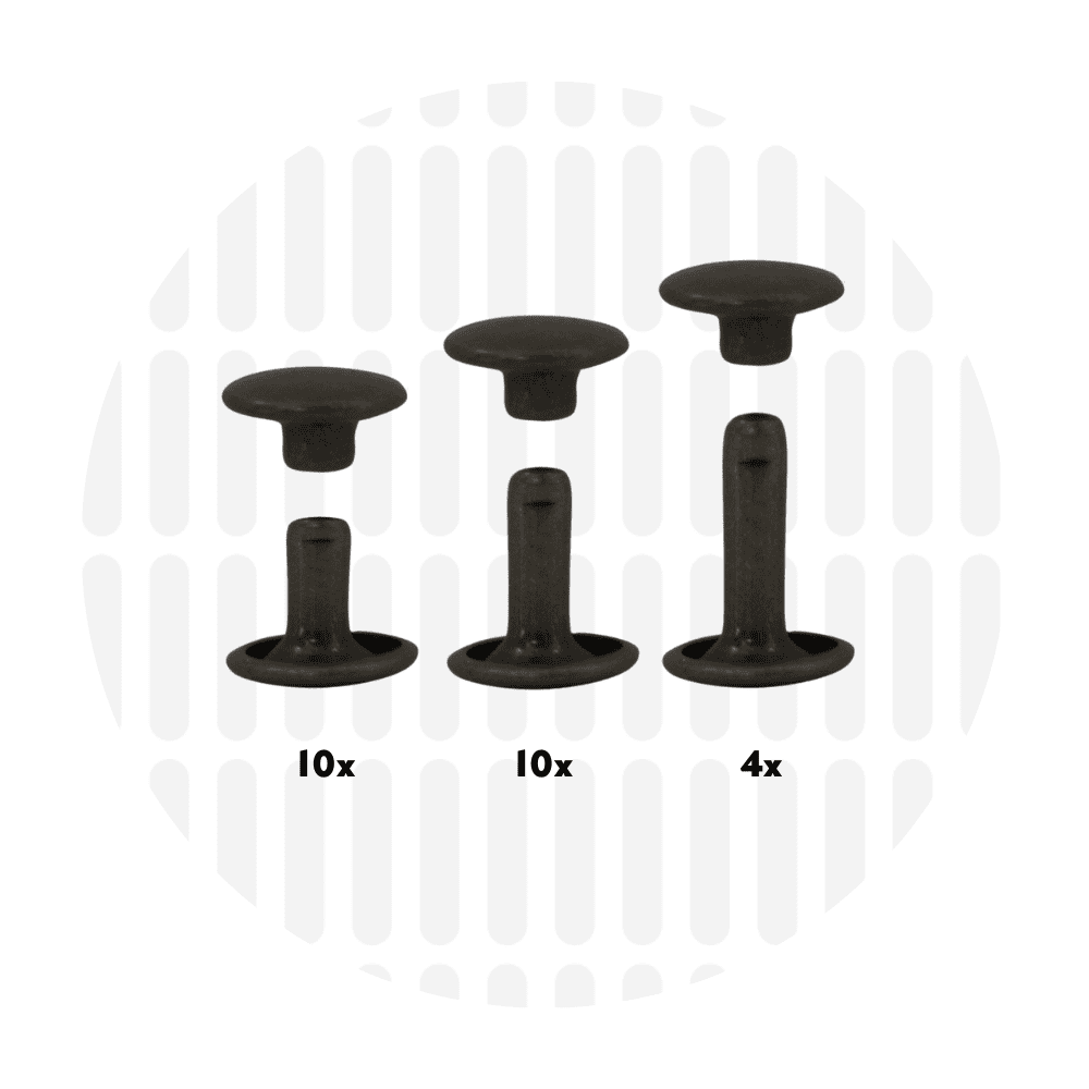 zipper zoo | einschlag - nieten set | 9mm - floydthefox