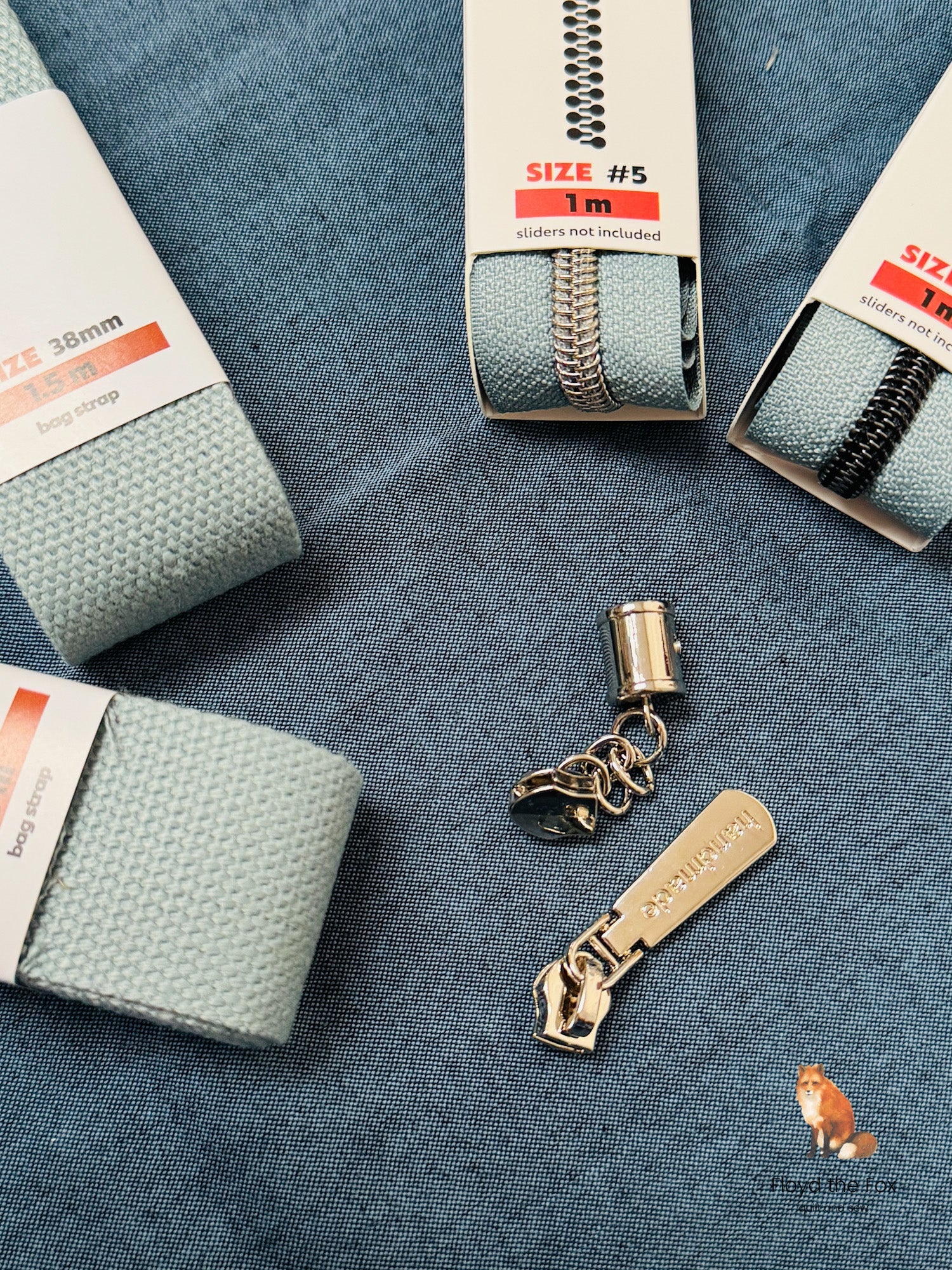 zipper zoo | endlos - reißverschluss | foggy blue - floydthefox