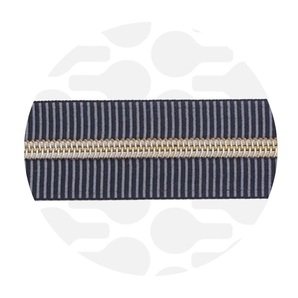 zipper zoo | endlos - reißverschluss | striped graphite - floydthefox