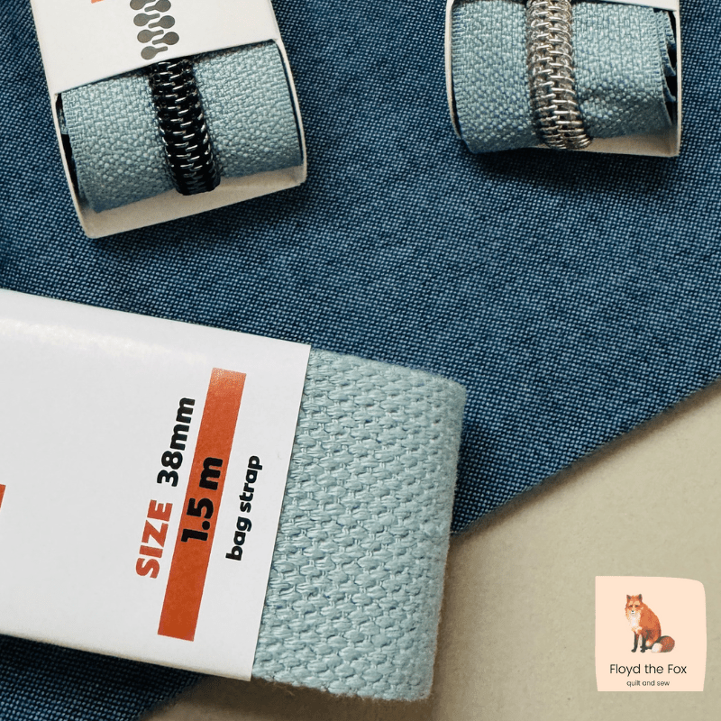 zipper zoo | gurtband | foggy blue - floydthefox