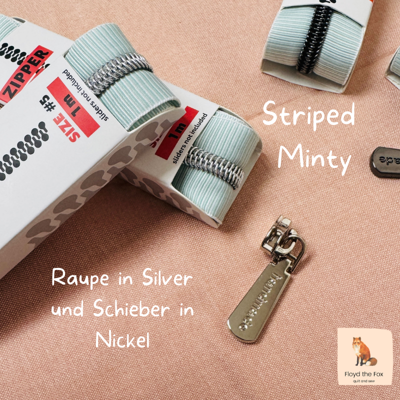 zipper zoo | endless zipper | striped minty