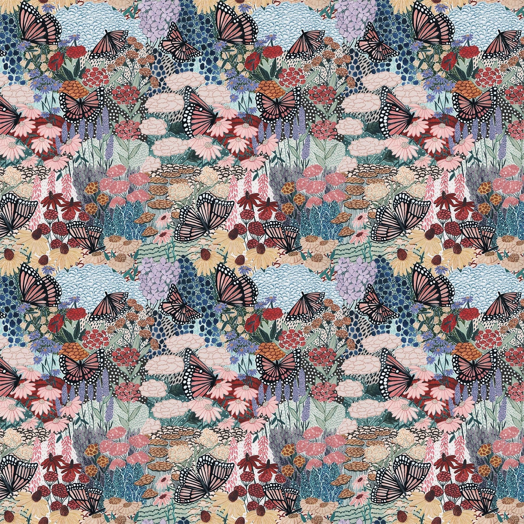 figo fabrics | eden | landscape blue - floydthefox
