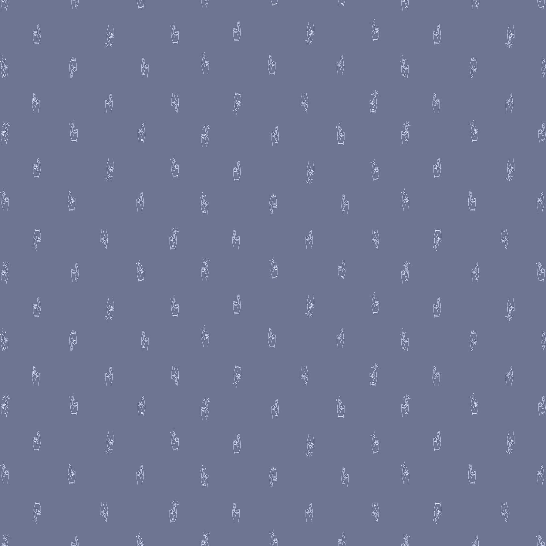 figo fabrics | lucky charms | fingers crossed blue - gray - floydthefox