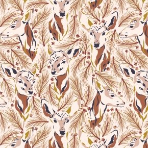 rjr fabrics | magic yosemite | morning deer brick red metallic