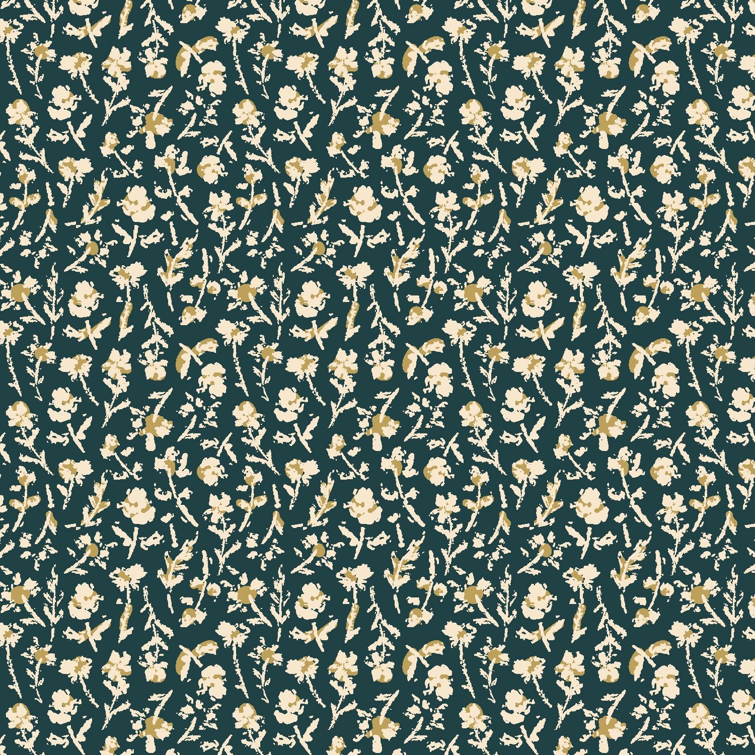 cotton+steel | summer folk | little-florets-evening-blue - floydthefox