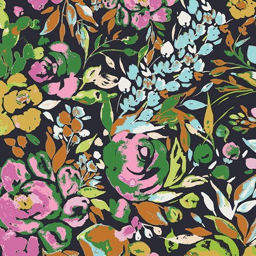 RÜCKSEITE 4m | art gallery fabrics | indigo&aster | la floraison dim - floydthefox